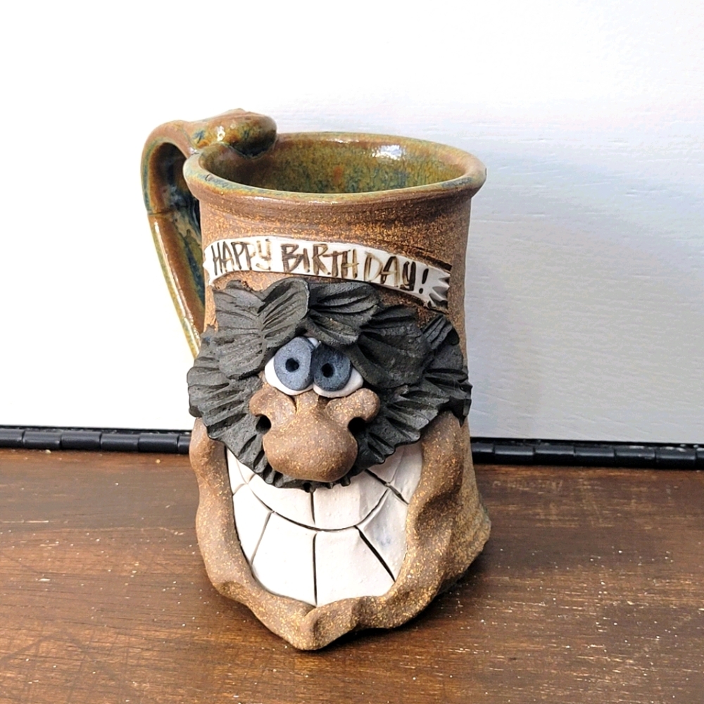 Happy Birthday Funny Face Mug Vintage